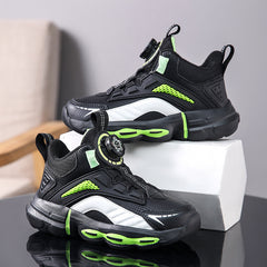 Høst og vinter sklisikre utendørs nye roterende spenne barne vanntette skinn basketballsko