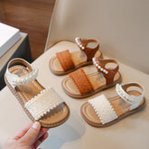 Barnas fasjonable perlestrandsandaler