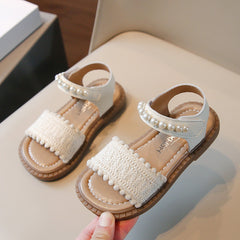 Barnas fasjonable perlestrandsandaler