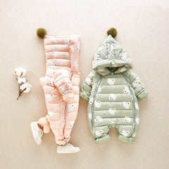 Baby vinterjakke i hvit dun