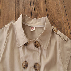 Barnesommerklær Beige koreansk stil barneskjorte jentekjole medium og stor barnekjole barneskjorte