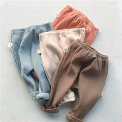 Høstbaby trådede elastiske leggings avslappet bukser