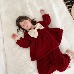 Korallfløyelsdrakt til småjenter, prinsesse og hjemmetjeneste