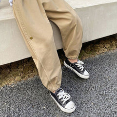 Gutteoveraller i koreansk stil, barneklær, løs og avslappet