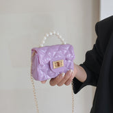 Barnevesker med perlehåndtak og én skulder og kjede