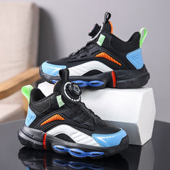 Høst og vinter sklisikre utendørs nye roterende spenne barne vanntette skinn basketballsko