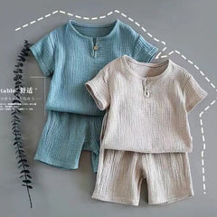 Gutt og jente baby korte ermer sommerdress