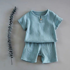 Gutt og jente baby korte ermer sommerdress