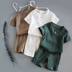 Gutt og jente baby korte ermer sommerdress