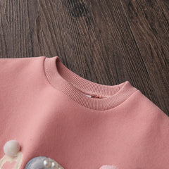 Perlehettegensere for barn, babyjenter, pluss velvet-vintergenser